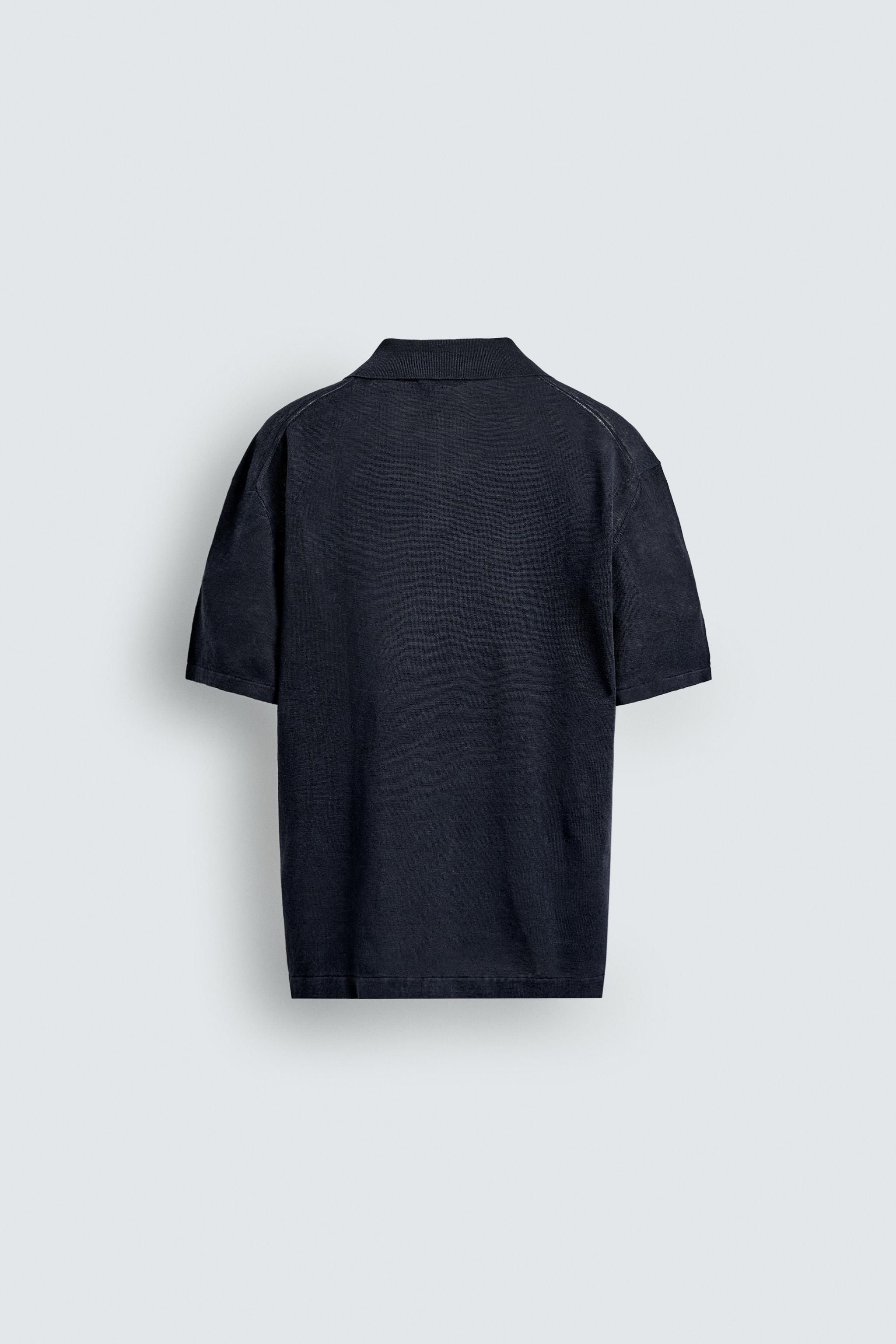 REGULAR FIT 100% LINEN KNIT POLO SHIRT